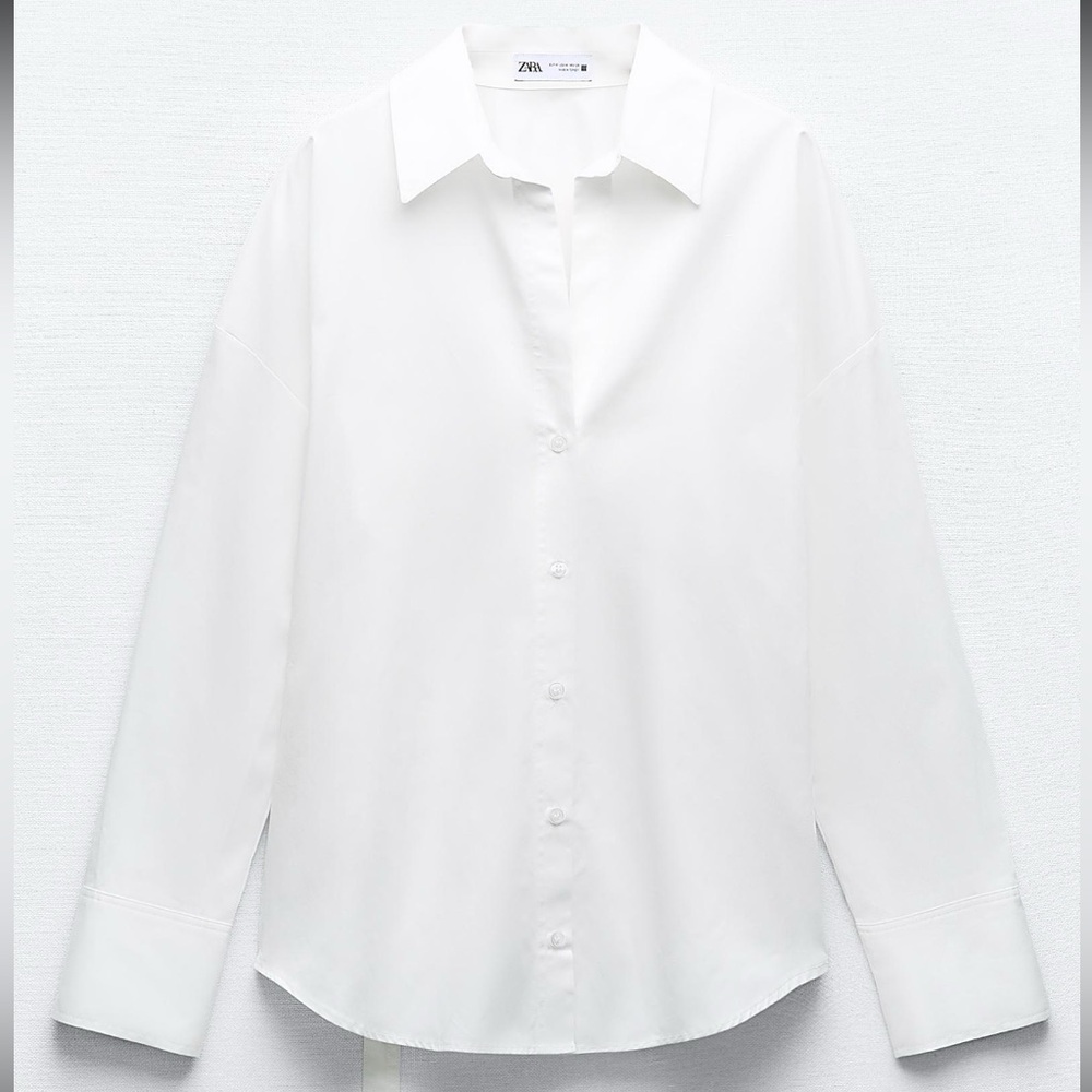 Zara White Cotton Shirt, NWT